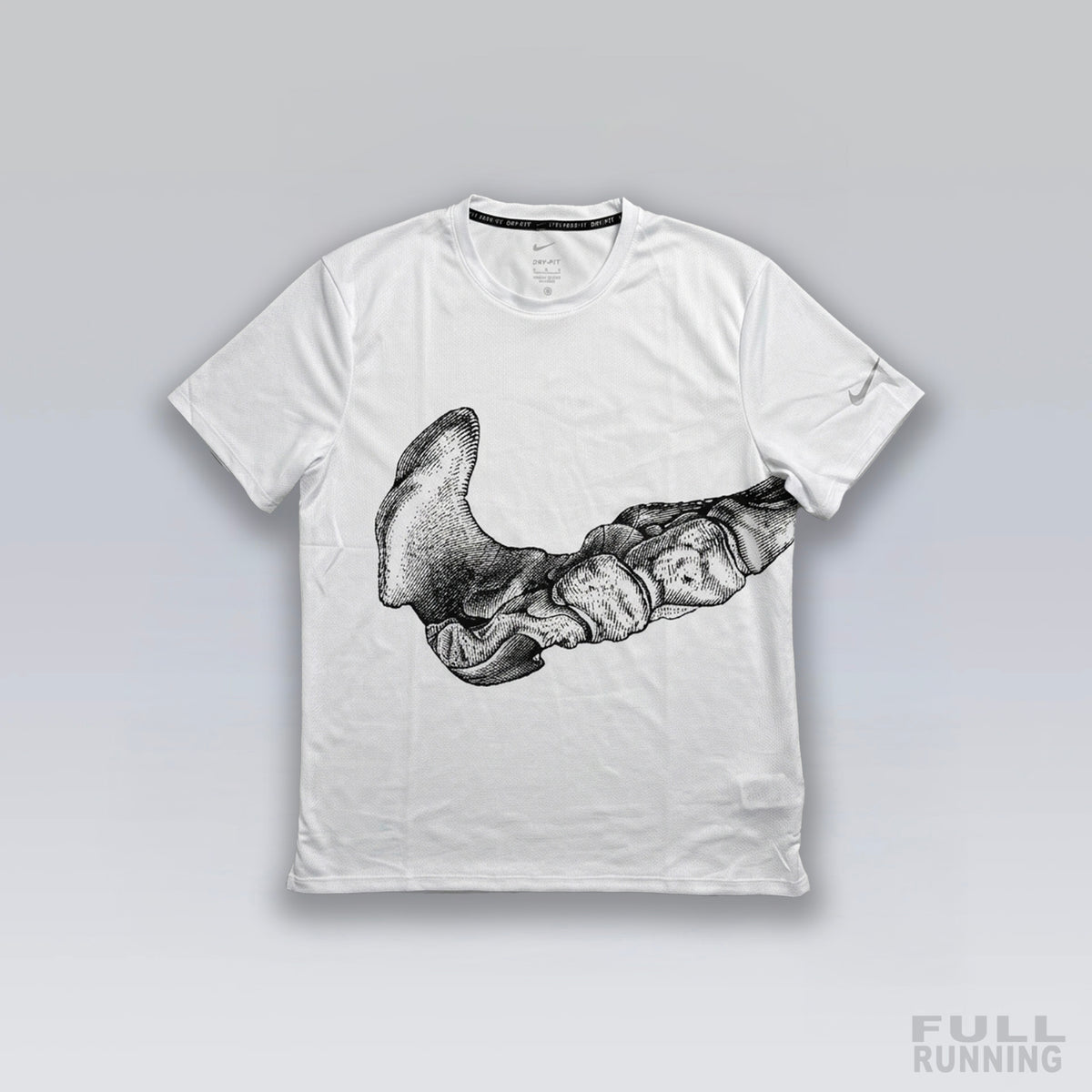 T-shirt de Running Division Squelette "MILER" Blanc